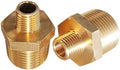 2pcs 3/4" NPT x 1/4" NPT Brass Nipple, 3/4 to 1/4 Adapter Fitting Reducing Solid Hex Brass Nipple, 3/4 Male to 1/4 Male Reducer Pipe Fittings for Extending and Connecting Pipes