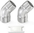 TAISHER 2PCS 304 Stainless Steel 45 Degree elbow,1/2” NPT Male Pipe Fitting