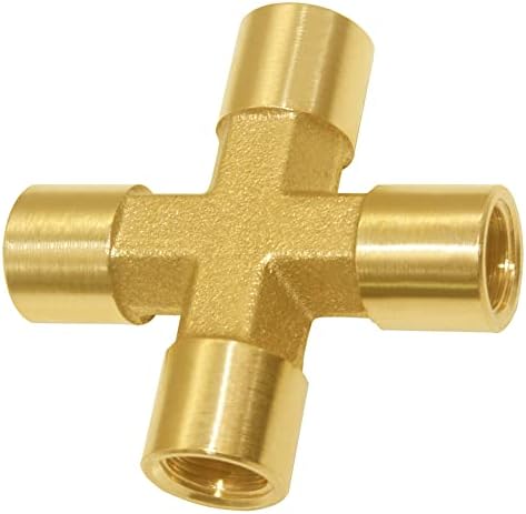 Joywayus 2PCS Brass 1/8" NPT Female 4-Way Pipe Fitting Adapter