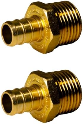 2 Pack XFITTING 1/2 in Pex x 1/2 in Male NPT Adapter, 1/2 Pex MNPT Adapter