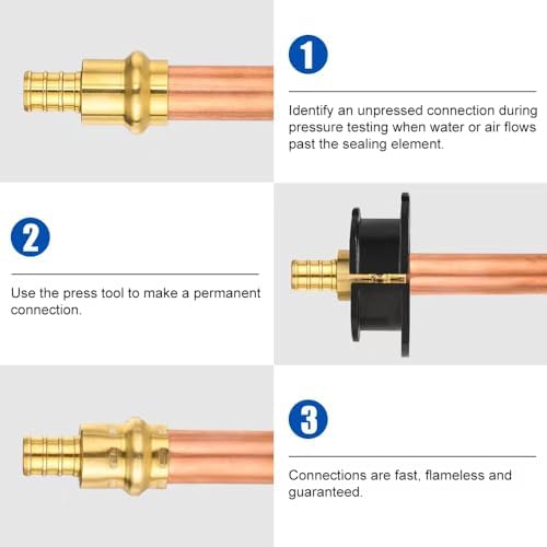 10Pcs EFIELD 1/2"Copper Press x 1/2"PEX Coupling Adapter(PEX1807344-10)