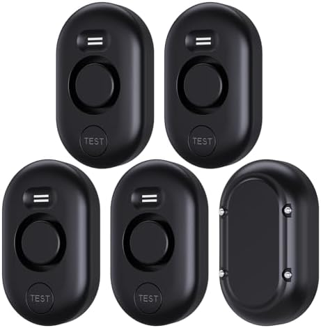 5 Pack Water Leak Detectors for Home, 100dB Water Sensor Alarm Black