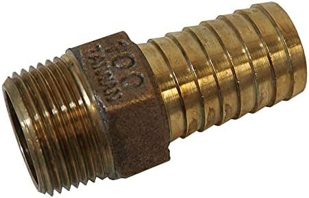 Merrill MFG No-Lead Bronze Adapter Inch Brass Male Adapter, Connects Submersible Pumps to Flexible Pipe, Threaded and Barbed NPT, 1"