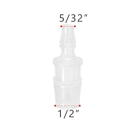 Quickun Plastic Hose Barb Reducer Fitting 5/32" to 1/2" Barbed Reducing Union Adapter Splicer Mender Joint Fitting (Pack of 5)
