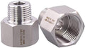 Forged Reducer Adapter Fitting - Stainless Steel 304 Reducing Pipe Connector, 3/4" NPT Female x 1/2" NPT Male (pack of 2)