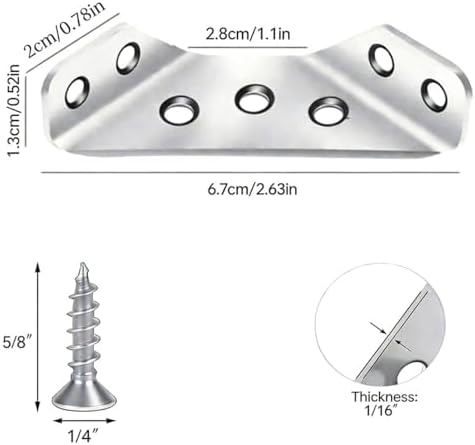 YAMASO 12PCS Stainless Steel Corner Brackets