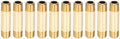 PATIKIL 10Pcs 3" Long 3/8" x 3/8" NPT Male Brass Pipe Fitting Long Nipple, Brass Tone