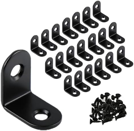 20 Pack 1 Inch Small L Brackets for Wood - Perfect 90° Angle Tiny Bracket