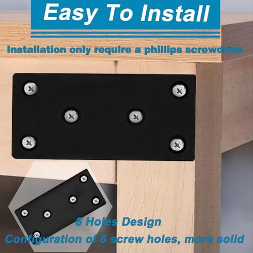 50PCS Flat Straight Brace Brackets, 4x2 Stainless Steel Joining Brackets