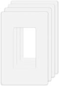 Screwless Decorator Wall Plates 1-Gang Switch Outlet Electrical Cover Plate Unbreakable Thermoplastic Faceplate for Decorative Receptacle Outlet Switch, White (4 Pack)