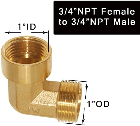 Joywayus 3 Pack Brass 3/4" NPT Male to Female Elbow Pipe Fittings