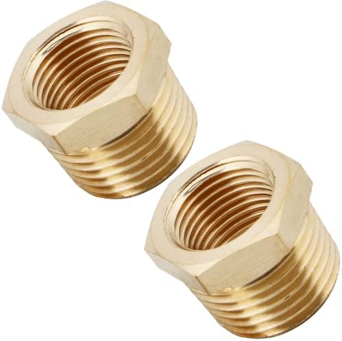 2PCS 1/2" x 1/4" Brass Reducer Hex Bushing by CX WONDERLAND