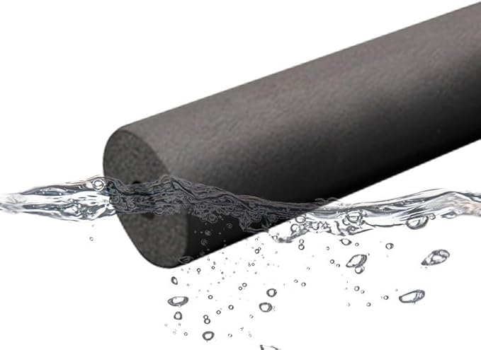 cSeao Pipe Insulation Foam Tube (3/8" x 2-3/8" x 6FT), Black, Nitrile Rubber, Thermal Insulation, Equipment Protection, Cushioning