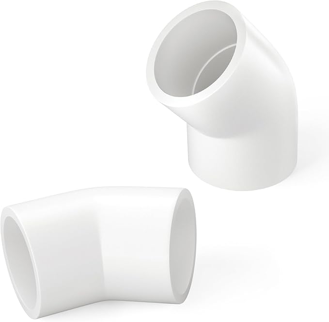 GASHER 15PCS PVC Pipe Fitting 1/2" PVC 45 Degree Elbow, Furniture Grade Pipe Socket Fittings, For Home or Industrial