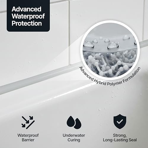 Hemway Kitchen & Bathroom Light Gray Sealant & Adhesive - 300ml 1 Pack