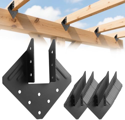 30 Pcs 14-Gauge Heavy Duty Hurricane Ties, Black Joist Hangers