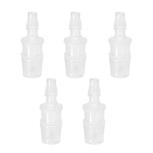 Quickun Plastic Hose Barb Reducer Fitting 3/8" to 3/16" Barbed Reducing Union Adapter Splicer Mender Joint Fitting (Pack of 5)