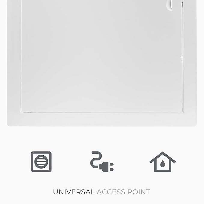 8x16 Inch White Access Panel – Metal Rectangular Wall & Ceiling Access Door for Plumbing Electrical HVAC – Easy Install Indoor Panel for Drywall, Home Improvement and Maintenance