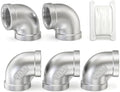 TAISHER 5PCS 304 Stainless Steel 90 Degree Elbow Fittings, 3/4 Inch NPT Female Pipe to 3/4 Inch NPT Female 304 Stainless Pipe Fitting