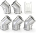 TAISHER 5PCS 304 Stainless Steel 45 Degree elbow,3/4 Inch NPT Female Pipe to 3/4 Inch NPT Female 304 Stainless Pipe Fitting
