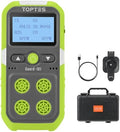 TopTes Guard-101 4 Gas Monitor Multi Detector for H2S, CO, LEL, and O2, with Vibration, Visual, and Audible Alarms, 14h Long Battery Life, Safety Explosion-Proof, for Work, Home - Green