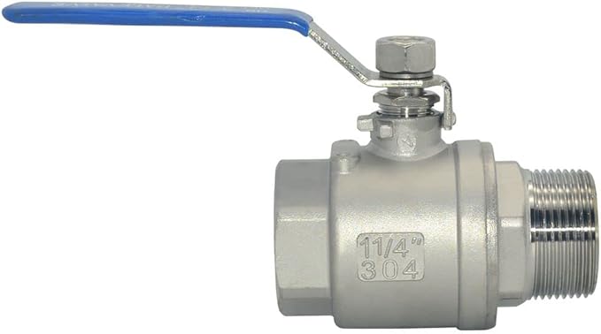 DAN SPEED 1-1/4 Inch Male x Female NPT Ball Valve S304 Stainless Steel,Full Port Heavy Duty for Water, Oil, and Gas,1000WOG (1-1/4 inch)