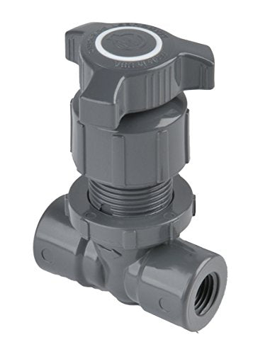 Marquest PVC Needle Valve, 1/4" Fem NPT x 1/4" Fem NPT, PTFE Seals