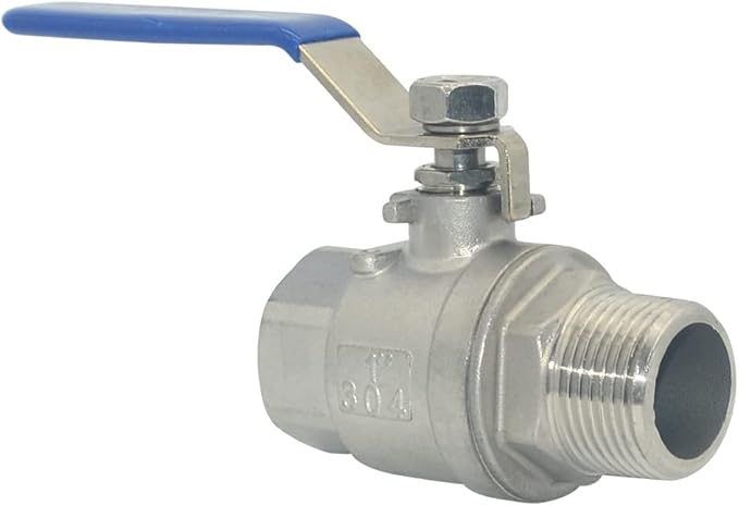 VARMHUS Full Port Ball Valve S304 Stainless Steel 304 Heavy Duty for Water, Oil, and Gas,1000WOG (1")