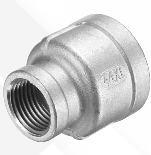 HARFINGTON Reducing Coupling 1"x1/2" NPT Female 304 Stainless Steel