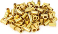 GASHER 100PCS Brass Compression Fitting, Brass Compression Insert Tube Support 1/4" Tube OD