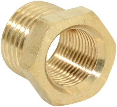 2pcs 1/8" NPT Male To 1/4" NPT Female Brass Reducer Thread Hex Bushing Brass Threaded Pipe Fitting,Hex Reducing Convert Adapter Pipe Fitting (1/8"*1/4")