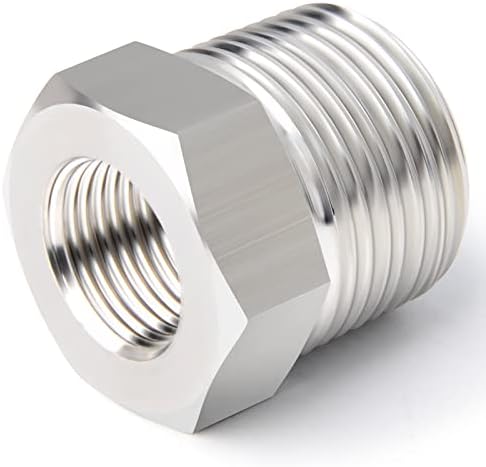 TAISHER 10PCS Forging of 304 Stainless Steel Reducer Hex Bushing Pipe Fittings Kit, 3/8" - 1/4",1/4" - 1/8",3/8" - 1/8",1/2" - 3/8",1/2" - 1/4"