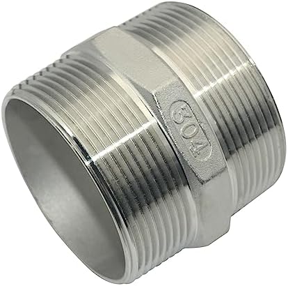 1/8" ~3" NPT Male Threaded Hex Nipple,Stainless Steel 304 Quick Coupler Pipe Fitting (3")