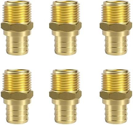 SUNGATOR 6-Pack 3/4" PEX x 1/2" NPT Male Adapter Fittings