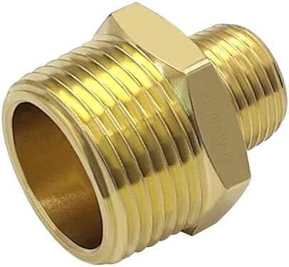 Joywayus 2 Pack Brass 3/4" NPT Male to 3/8" NPT Male Pipe Fitting Adapter