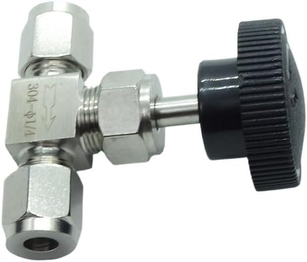 1 Piece Stainless Steel 304 1/4" Tube OD Double Ferrule Compression Fitting Instrument Needle Valve