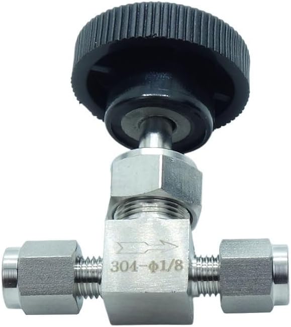1 Piece Stainless Steel 304 1/8" Tube OD Double Ferrule Compression Fitting Instrument Needle Valve