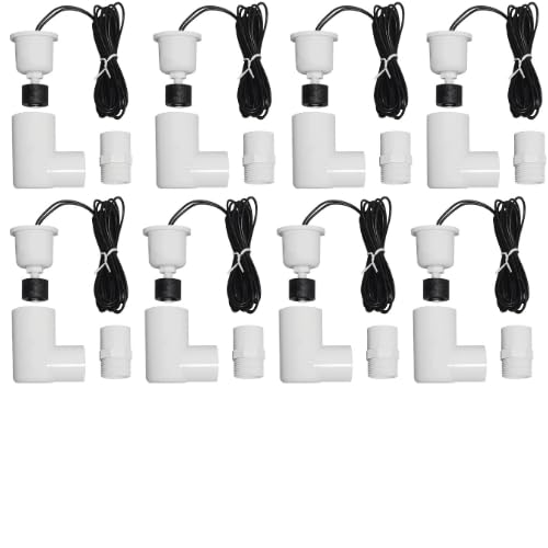 Generic SS2 Float Switch 3/4 inch L Shape This Water Float Switch is a Versatile and Reliable Device That can be Used in Various HVAC Applications and Around The House for DIY. ECWB (8Pack), White