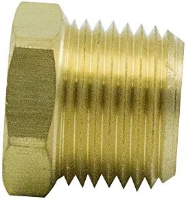 Brass Pipe Fitting Hex Bushing 3/8" NPT Male x 1/8" NPT Female 1200psi (Pack of 2)