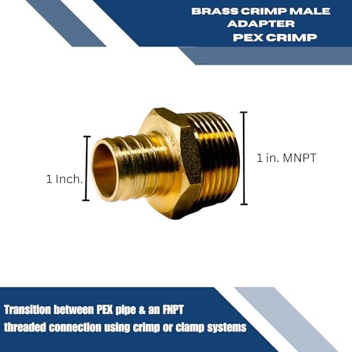 5 Pack XFITTING 1 inch Pex x 1 inch Male NPT Adapter, 1" Pex Male Adapter