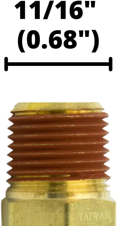 1/4" Push-in Air Brake x 3/8" NPTF Male Brass D.O.T Fitting (5-PACK) | 31868-04-06