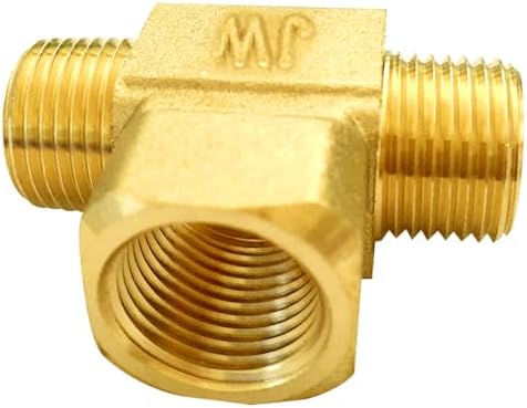 Joywayus Brass Tee Pipe Fitting 3/8" NPT Male-Female-Male 3-way Adapter