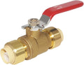 Hooshing 1/2 Inch Ball Valve Push-Fit Full Port Shut Off Water Valve Push-to-Connect, PEX, Copper, CPVC, PE-RT, Solid Brass,Red