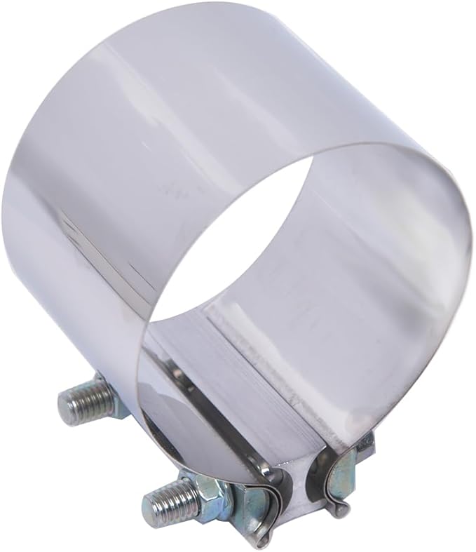4" Stainless Exhaust Clamp, ID 4 Inch Butt Lap Joint Muffler Band Clamp Sleeve