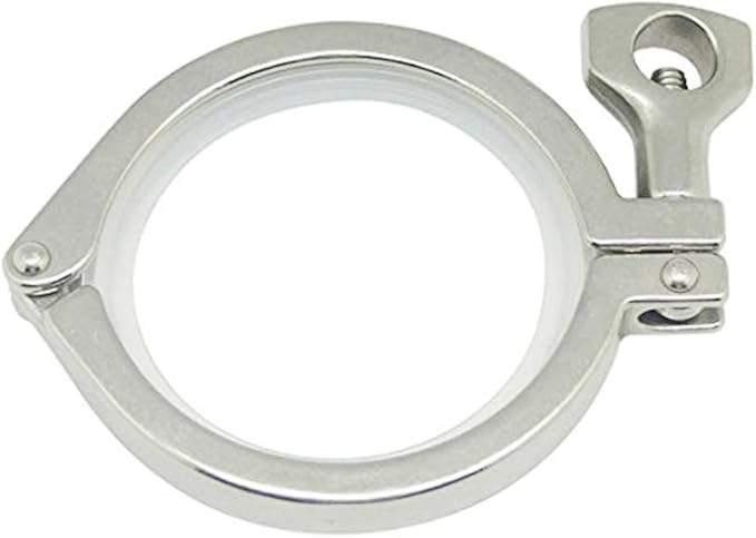 QiiMii 2 Pcs Heavy Duty Single Pin Tri Clamps Ferrule TC 3 Inch Stainless Steel 304 with Silicone Gasket