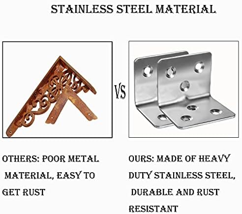 80Pcs 1.2”x1.2”Stainless Steel Corner Bracket 1.5”Wide Small Angle Bracket