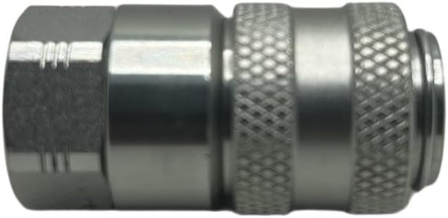 PD222 Series PD Steel Test Port and Diagnostic Equipment Quick Coupler with Female Pipe Thread, 1/8" Body Size, 1/8"-27 NPTF Thread Size, 1.8" Length
