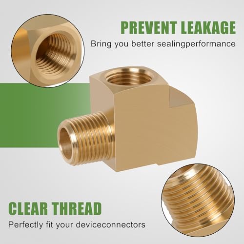 4PCS Brass Pipe Fittings Barstock Street Tee,1/8" x 1/8" x 1/8"