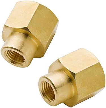 Brass Reducing Coupling 1/2" NPT Female x 1/4" NPT Female, Hex Reducer Coupler Adapter Pipe Fitting 1200psi (Pack of 2)