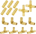 Hooshing 16 Pack 3/4" PEX Fitting Combo, Coupling, Elbow, Tee, Cross Set